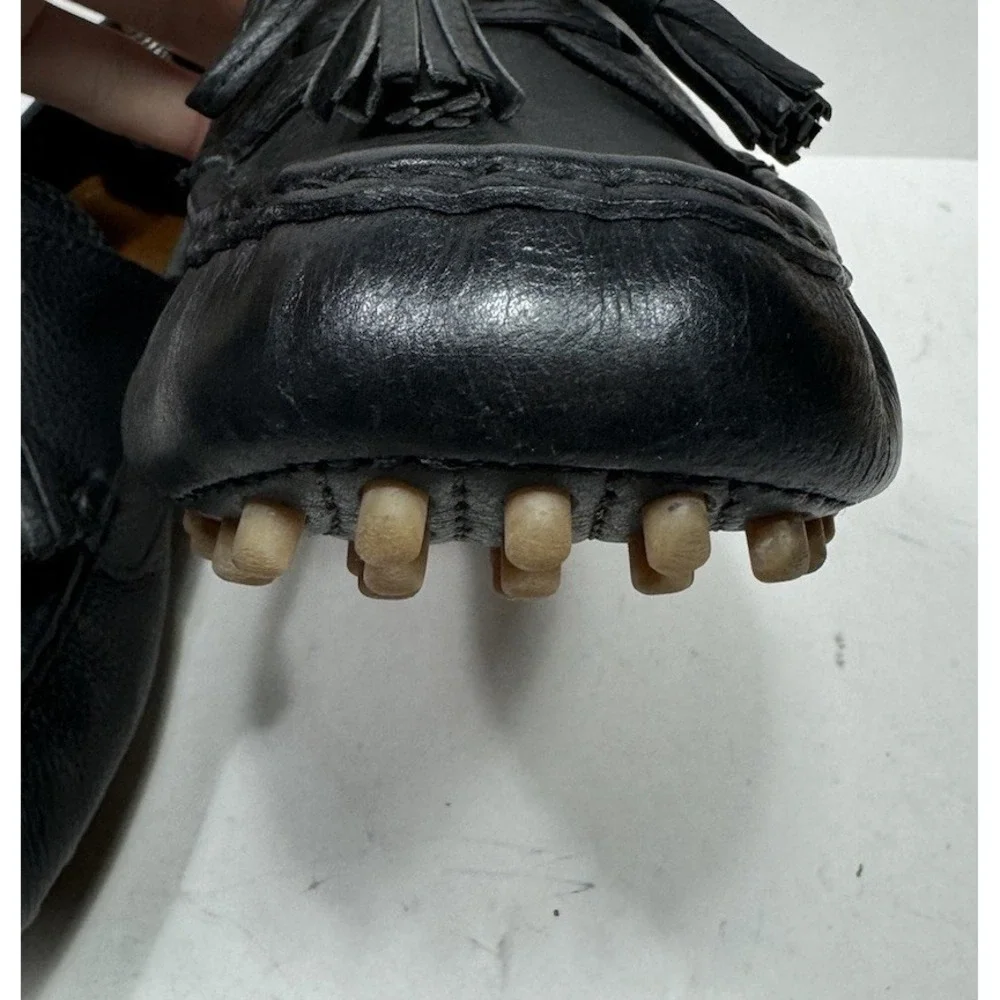 Gucci Bamboo‎ Tassel Loafer Black Leather Driver Men's Size 9 US / 8 UK G Shoes